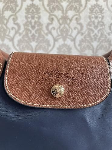 Аксессуарлар: Сумка Longchamp Le Pliage из нейлона с кожаными элементами — 5