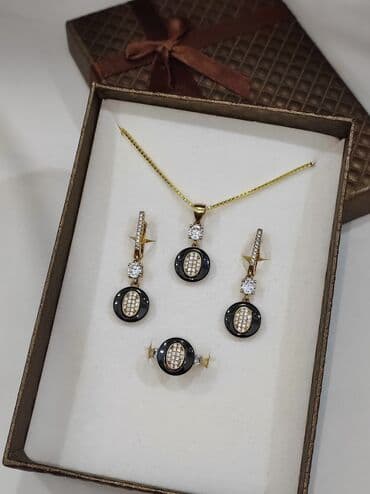 набор пандора: Серебряный Набор+ Цепочка Серебро МС напыление жёлтое золото 925 — 2