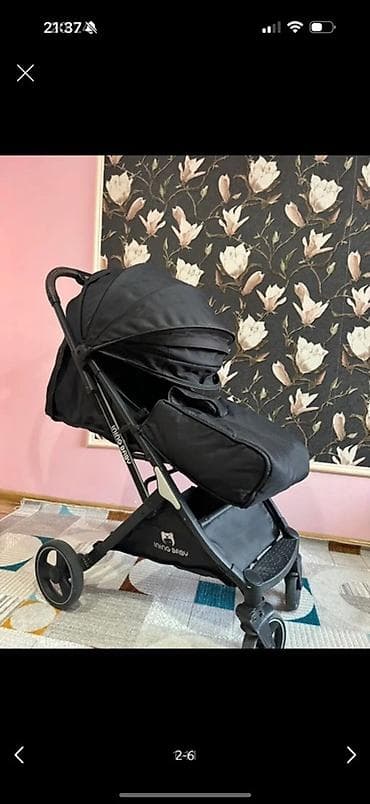 Коляски: Прогулочная коляска Ining Baby, цвет черный. Практичная городская — 2