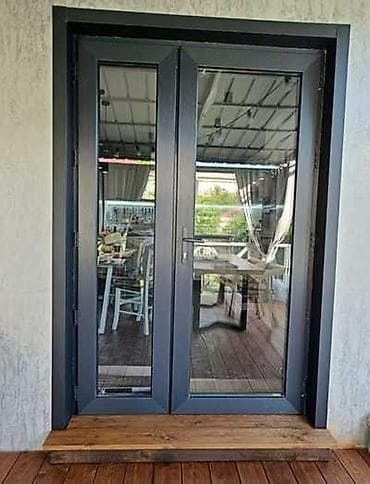 Двухстворчатая стеклянная дверь из алюминиевого профиля - Материал