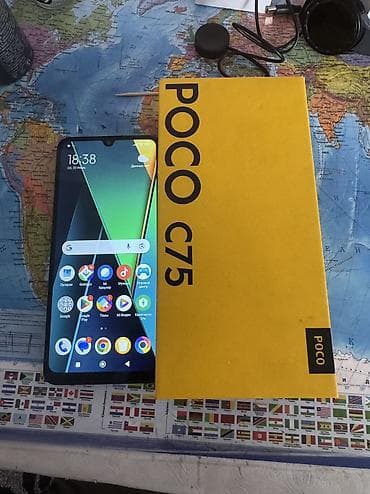 Poco C75 5G, Б/у, 256 ГБ, цвет - Черный, 2 SIM, eSIM