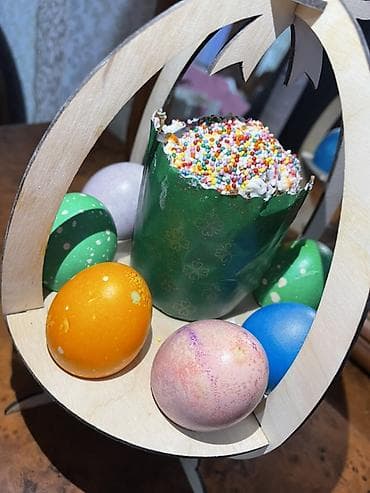 скобы для степлера: Пасхальный набор с деревянной подставкой - Декоративная подставка из — 3