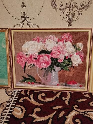 Картины ручной работы “алмазная мозаика” в рамах. - Сюжеты: букеты