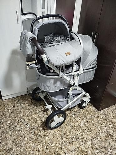 игрушечные коляски для детей: Коляска, цвет - Серебристый, Новый — 2