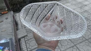 чугунная казан: Набор винтажного гранёного стекла/хрусталя Состав: - 3 салатницы/вазы — 10