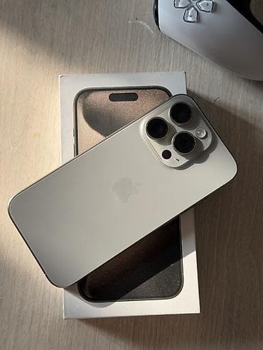 x iphone: IPhone 15 Pro, Б/у, 256 ГБ, Natural Titanium, Коробка — 1