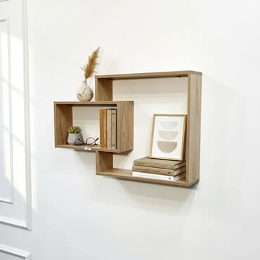 навесная полка в шкаф: Полка навесная P010 (Дуб Амберг) Большая и стильная настенная полка — 1