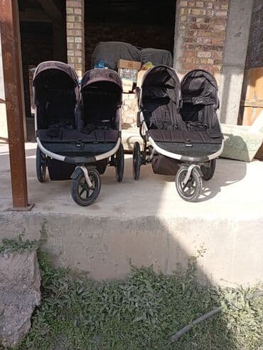 велоколяска для близнецов: Коляска, цвет - Черный — 1