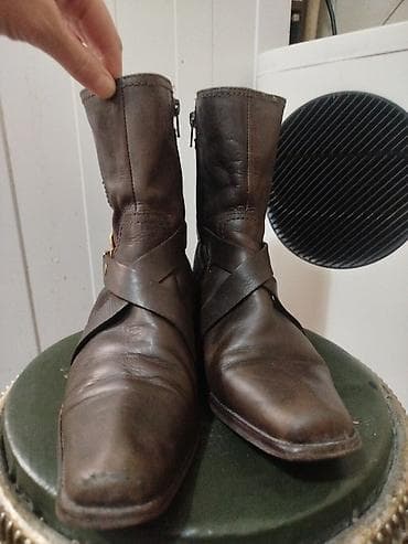 Сабо: Кожаные ботинки/полусапоги, коричневые - Материал: натуральная кожа — 2