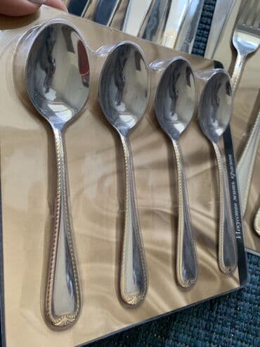 набор кухонных ножей: Набор на 8 персон большая маленькая вилки и ножи, новая — 2