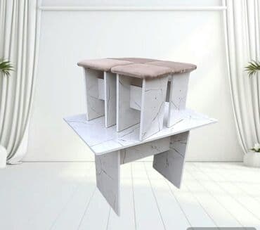 кухонный стол и стулья купить недорого: Кухонный стол и стул, Новый, Платная доставка, цвет - Белый — 1