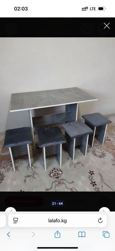 мебельный цех адреса: Кухонный стол и стул, Новый, Платная доставка, цвет - Белый — 4