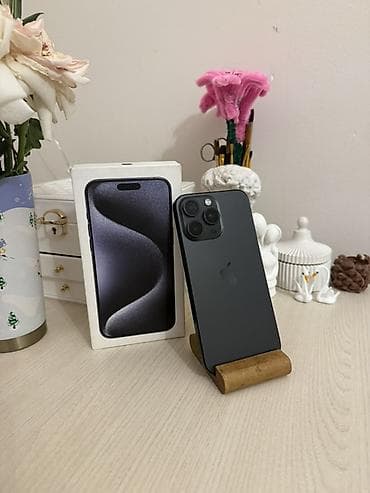 IPhone 15 Pro Max, Б/у, 256 ГБ, Black Titanium, Коробка, 89 %