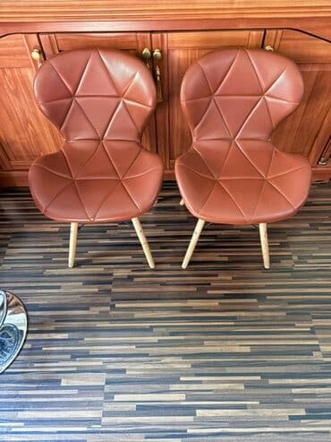 прикроватные тумбочки из экокожи: Стул для кухни, Дерево, цвет - Коричневый — 2