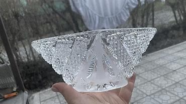 чугунная казан: Набор винтажного гранёного стекла/хрусталя Состав: - 3 салатницы/вазы — 9