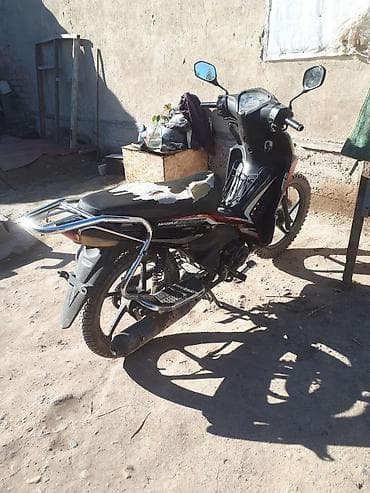 танк скутор: Мопед Su Haojue/Wave 110 - Кузов/пластик: черный с красно‑белыми — 3