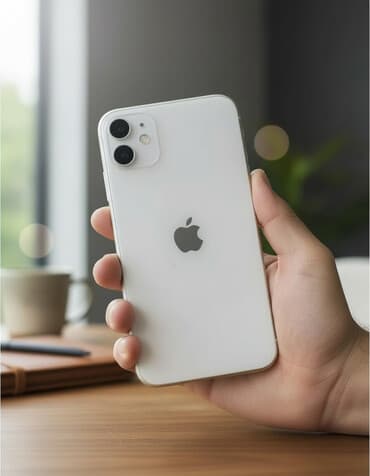 Компьютерлер, ноутбуктар жана планшеттер: IPhone 11, Колдонулган, 256 ГБ, Ак, Заряддоочу түзүлүш, Каптама, Бөлүп төлөө менен, 100 % — 1