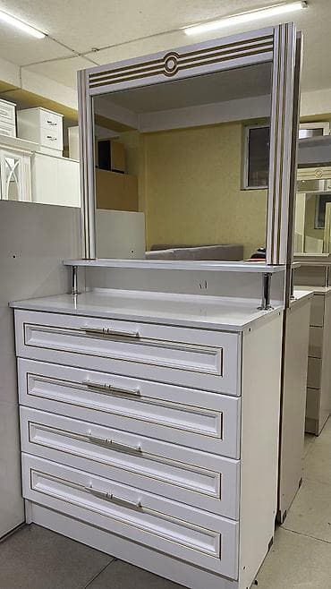 Уктоочу бөлмө гарнитурлары: Уктоочу бөлмө гарнитуру, Жаңы, Эки кишилик керебет, Шкаф, Комод, МДФ, Акысыз жеткирүү, түсү - Ак — 2