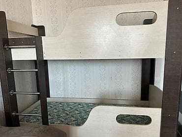 двух ярусная кровать детская: Двухъярусная детская кровать, ЛДСП, цвет - Коричневый — 5