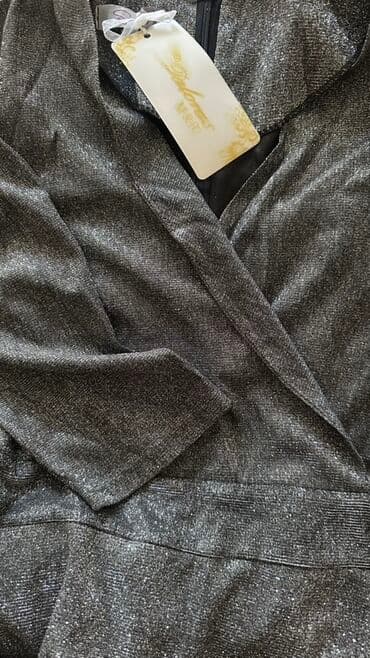 вечерние платья серого цвета: Платье- из блестящей ткани - Цвет: графит с мерцающим эффектом - — 4