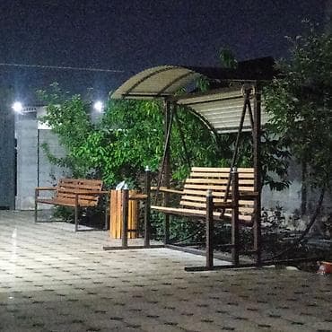 качели круглые: Садовые качели Металл, Со спинкой, С крышей — 3