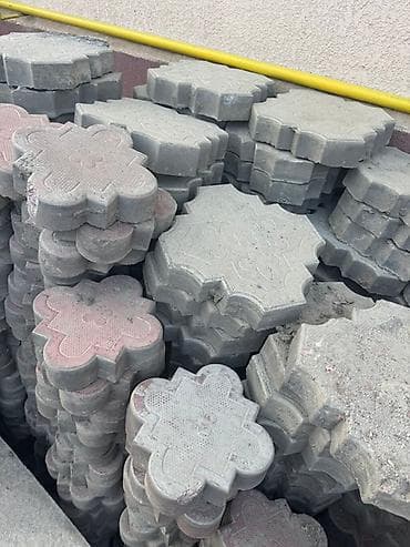 Тротуарная плитка фигурная (бетонная), набор из нескольких типов и