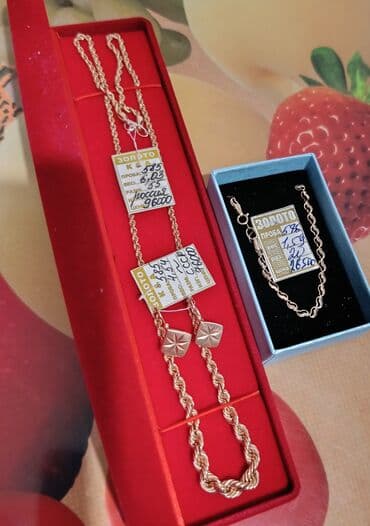 почем грамм золота: Набор украшений, Проба 585, Новый — 1