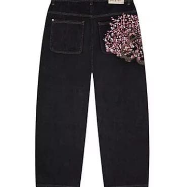 Джинсы женские, темно-синие (почти черные), прямого кроя — 1