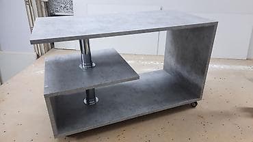 полки для кафе: Журнальный стол, Новый, Прямоугольный, С колесиками, цвет - Серый — 3