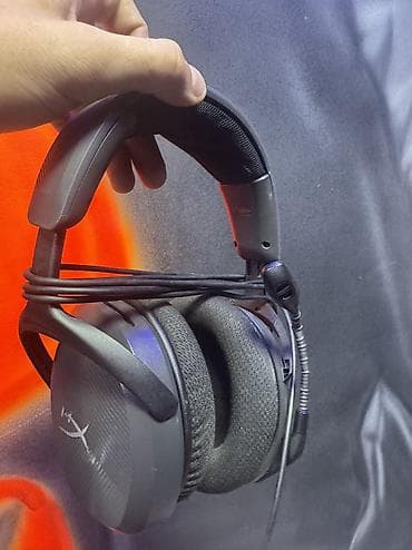 android мониторы: Проводные полноразмерные наушники, HyperX, Б/у, цвет - Серебристый — 3