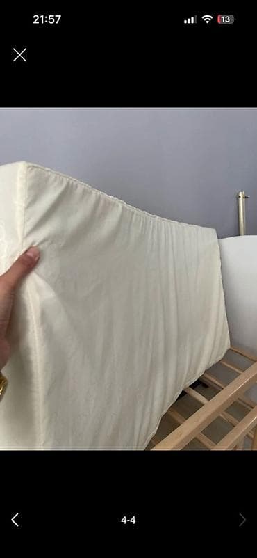 детский койноктор: Балдар үчүн кошумча коюлган керебет, Дөңгөлөктүү, түсү - Ак — 4