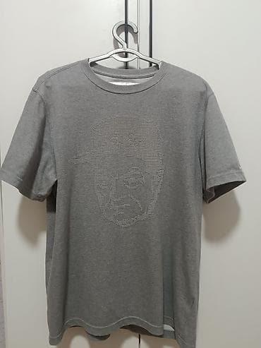 nike tech flece: Серая футболка с принтом бейсболиста, размер хл — 1