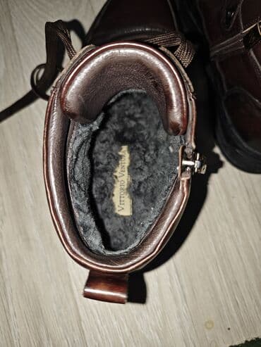 кожаный обувь: Мужские кожаные ботинки высокого кроя Размер: 41 - Цвет: кофейный - — 7