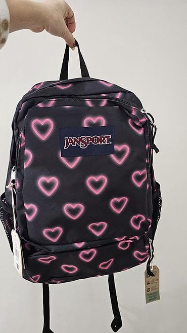 Аксессуарлар: Рюкзак JanSport Doubleton, выполненный в черном цвете с принтом из — 2