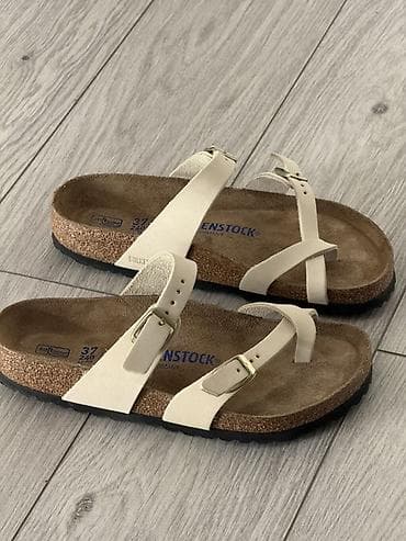 Сандалдар жана шлепкалар: Босоножкалар, 37, Birkenstock, Жаңы, түсү - Саргыч боз, Өзү алып кетүү — 2