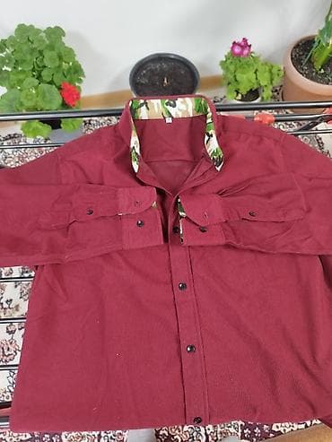 мужской одежды: Набор мужских рубашек, разные модели и цвета: - Серо-черная рубашка с — 6