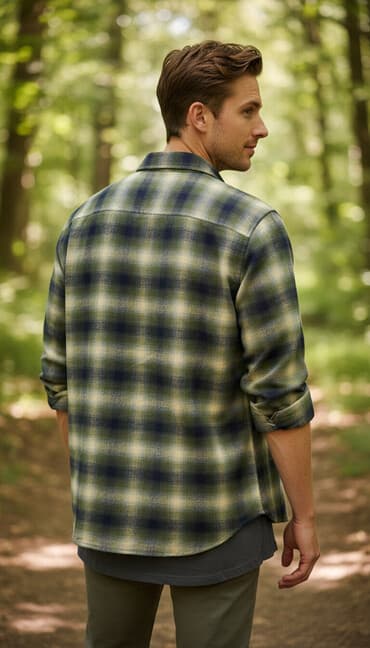 брендовая мужская одежда по низким ценам: Рубашка мужская (США ). Размер М. Фланель. Ростовка 175 см. Оригинал — 1