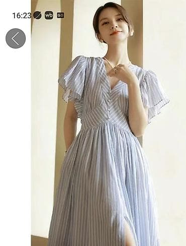 теннисная юбка длинная: Повседневное платье, Китай, Лето, Длинная модель, L — 1