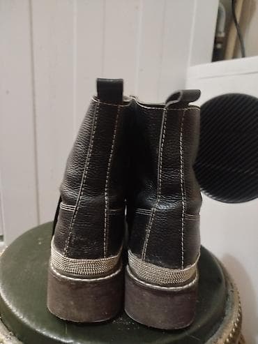 Сабо: Кожаные ботинки/полусапоги, коричневые - Материал: натуральная кожа — 8