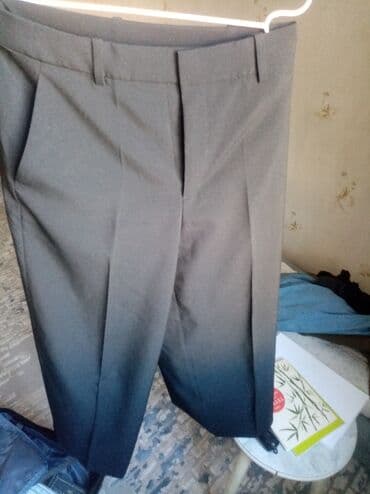 спортивная мужская зимняя одежда: БрюкиUniqlo размер S wide широкие лёгкие карманы рабочие. ткань — 4
