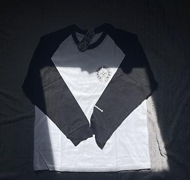 black phantom: Лонгслив Chrome Hearts (реглан) - Дизайн: контрастные рукава и — 2