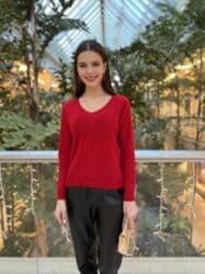 Кофта, Высокая горловина, На пуговицах, V-образный вырез, Осень-весна, L — 2