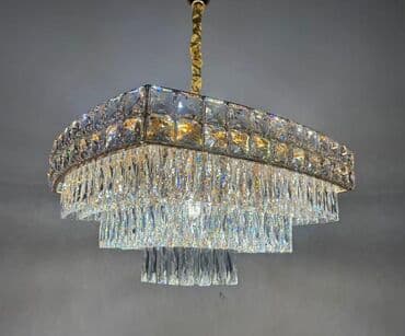 коронки алмазные: Хрустальные подвесные люстры с LED-подсветкой - Эффектные — 9