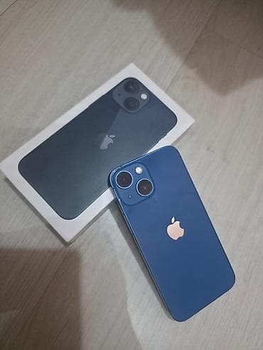 IPhone 13 mini, Б/у, 128 ГБ, Синий, Коробка, 81 %