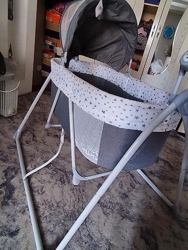 цвет металл: Люлька, Б/у, Колыбель, Металл, цвет - Серый — 2