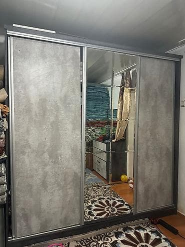 Ашкана гарнитурлары: Уктоочу бөлмө гарнитуру, Колдонулган, Эки кишилик керебет, Өзү алып кетүү, Акылуу жеткирүү, түсү - Боз — 4