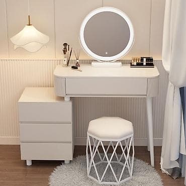 туалетный столик белый: Туалетный столик, Новый, С зеркалом, цвет - Белый — 9