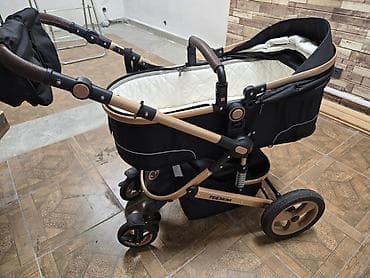 toy boy: Коляска, Другой бренд, цвет - Черный, Б/у — 10