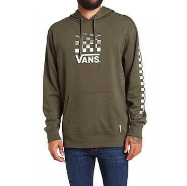 VANS. Толстовка с капюшоном из флиса с принтом логотипа в клетку