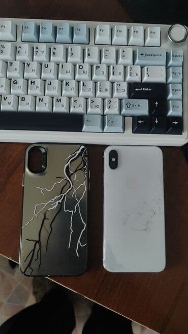 ноутбук бу бишкек: IPhone X, Б/у, 256 ГБ, White Titanium, Зарядное устройство, Чехол, 82 % — 4
